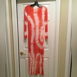 Pink Rose fitted maxi dress